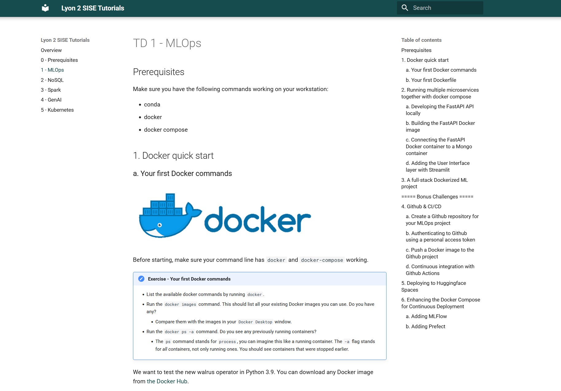 Lyon 2 SISE Tutorials