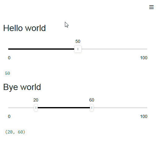 Slider and range slider